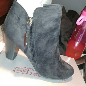 Black suede ankle booties